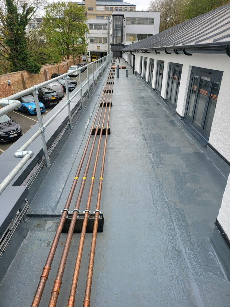 Roof replacement to the art deco Parkhall Business Centre