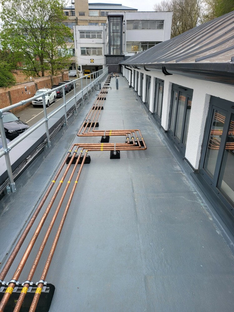Roof replacement to the art deco Parkhall Business Centre